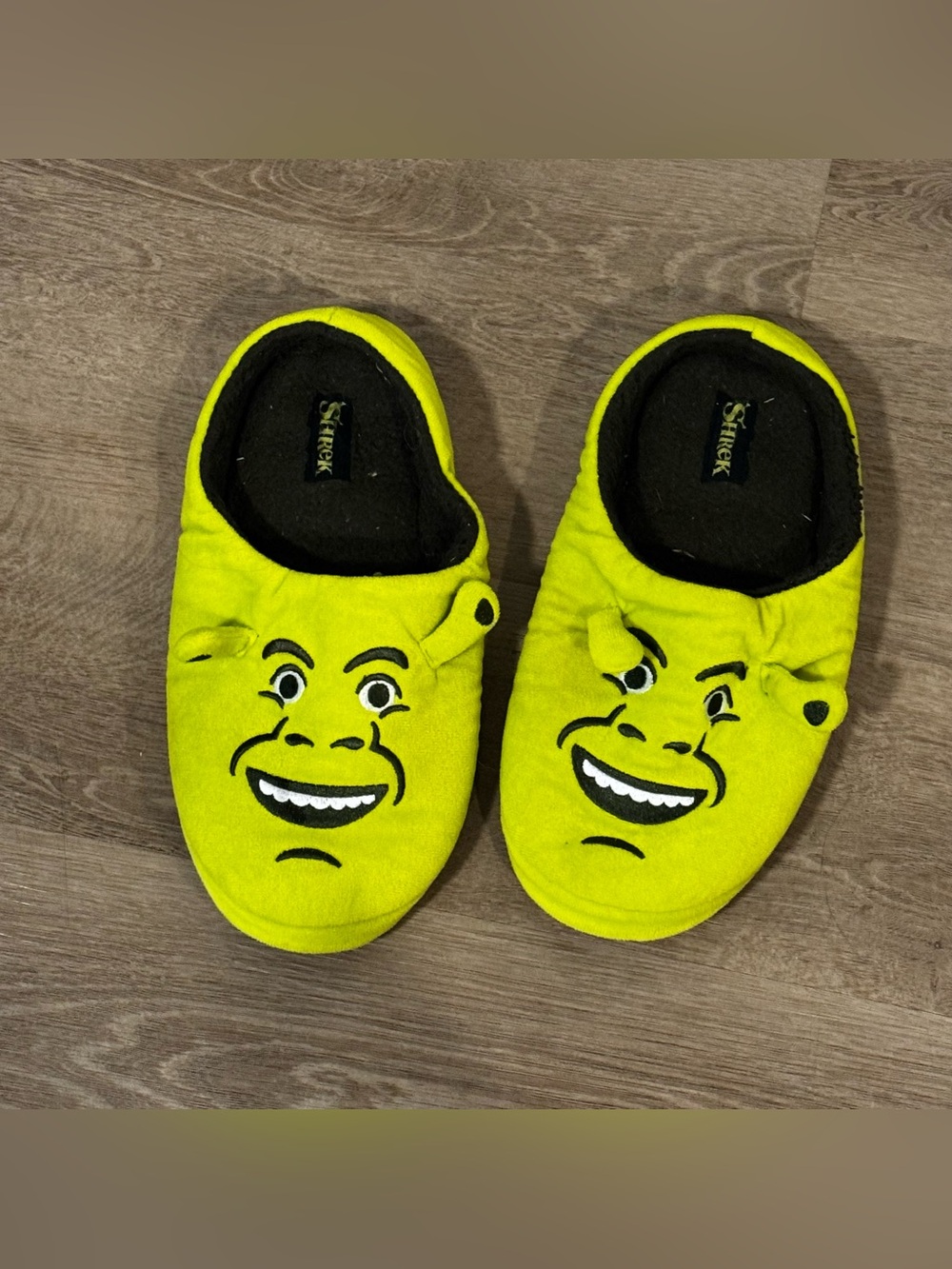 Men's Neon Shrek Character Footies Slippers